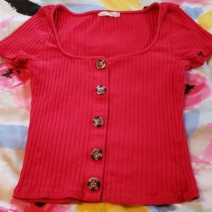 Button down crop top💙